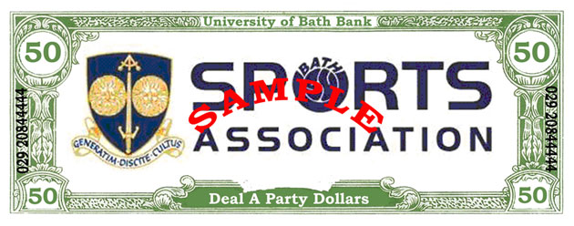 Bath University Sports Association 'Las Vegas Casino Night' Fun Casino Money