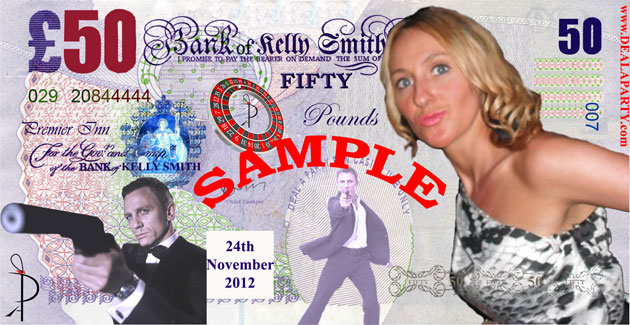 Smith, Kelly - 30th Birthday Celebration Casino Money - Premier Inn